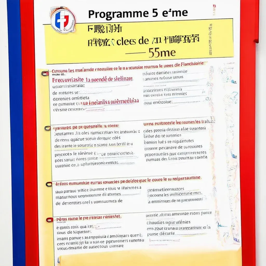 Programme de français en 5ème